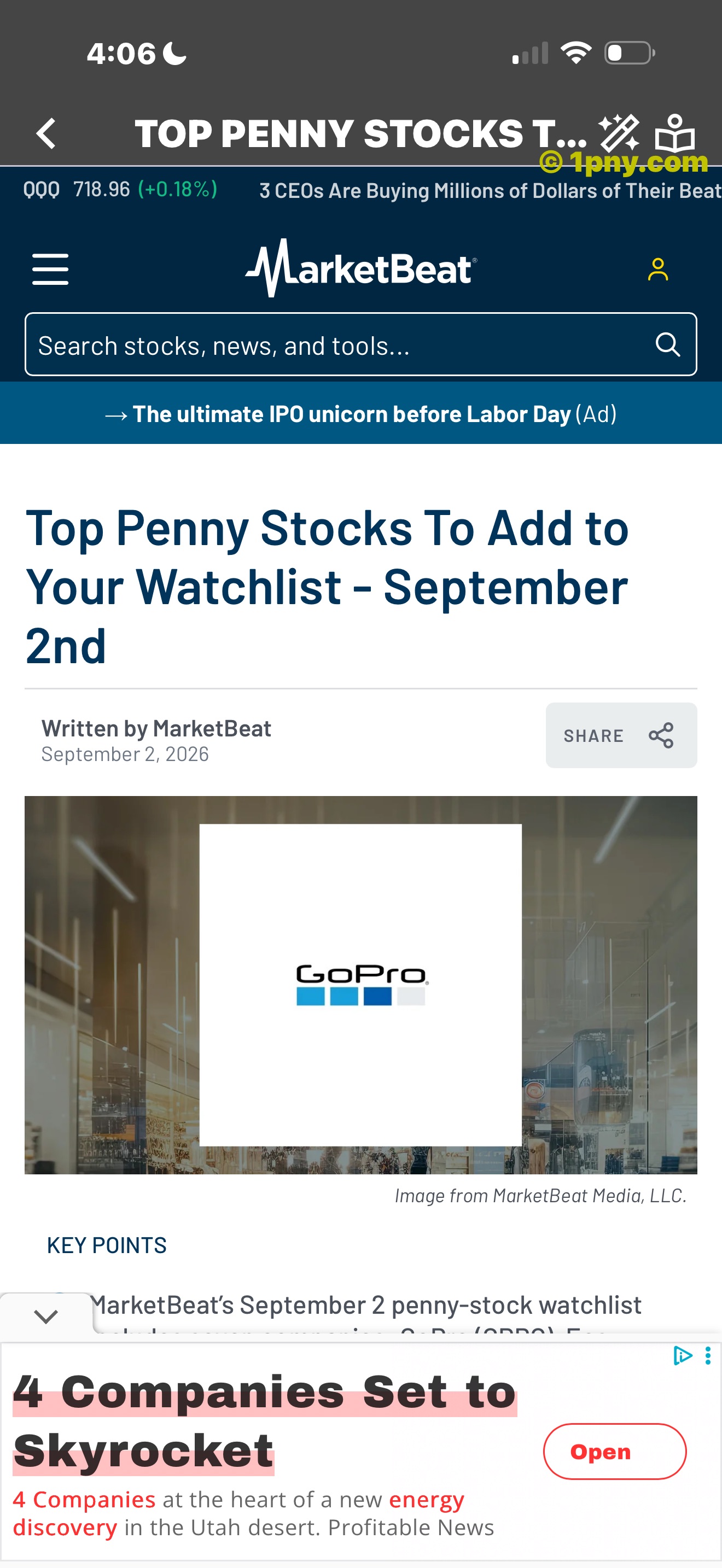 Another Penny Gems penny-stock news article