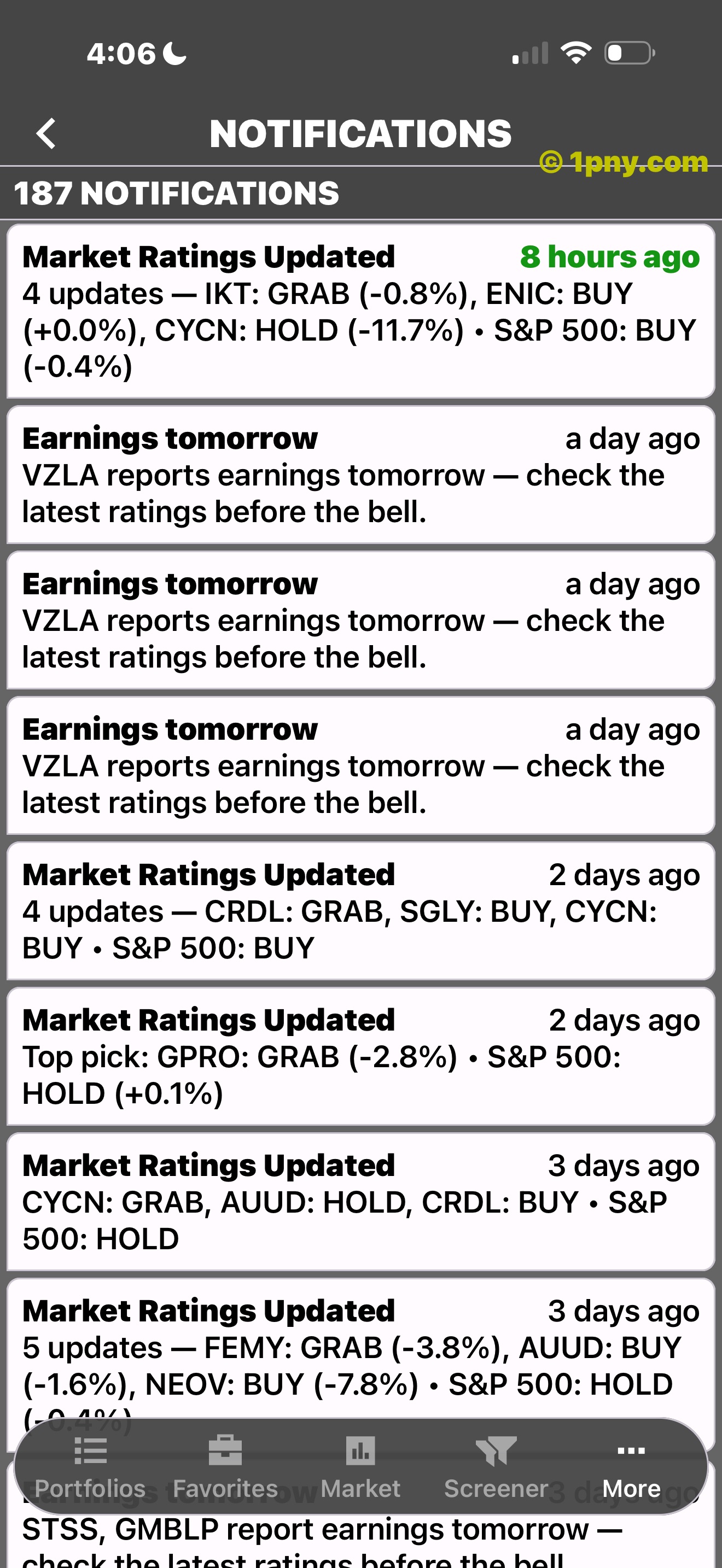 Penny Gems notifications for ratings and earnings updates